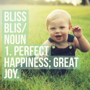 Bliss/noun: happiness