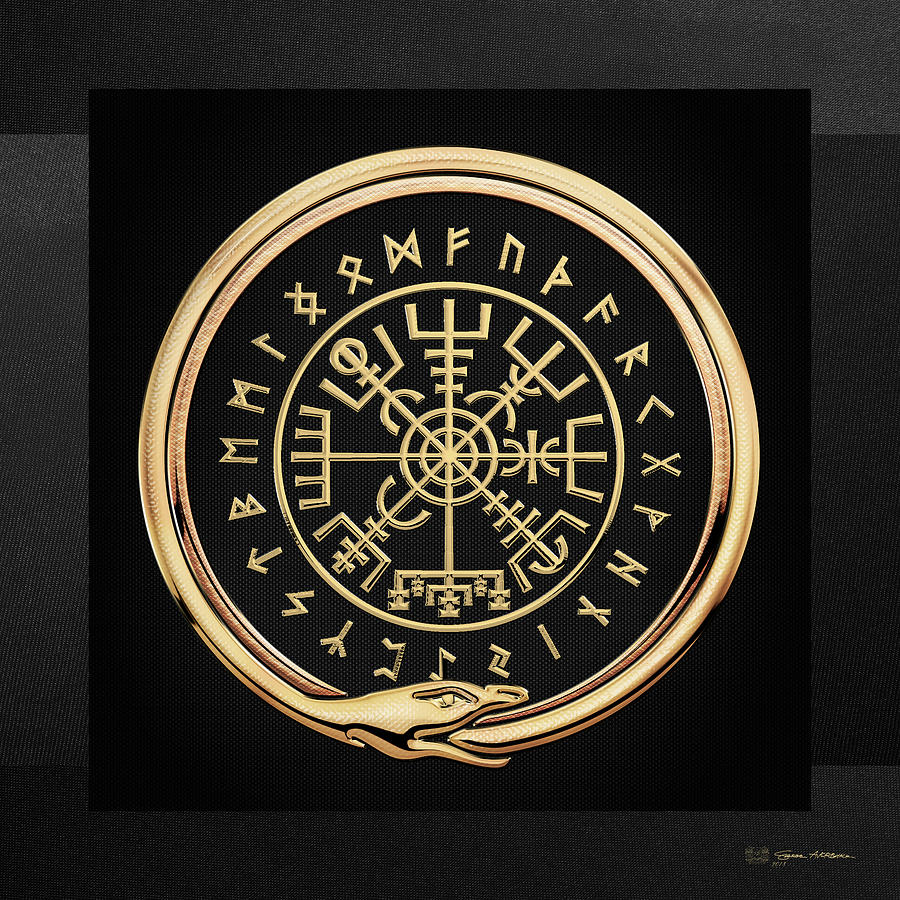 vegvisir-a-magic-icelandic-viking-runic-compass-gold-on-black-serge-averbukh